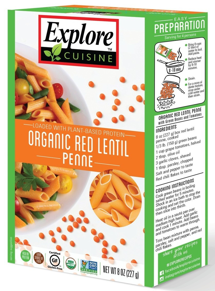 explore cuisine red lentil penne